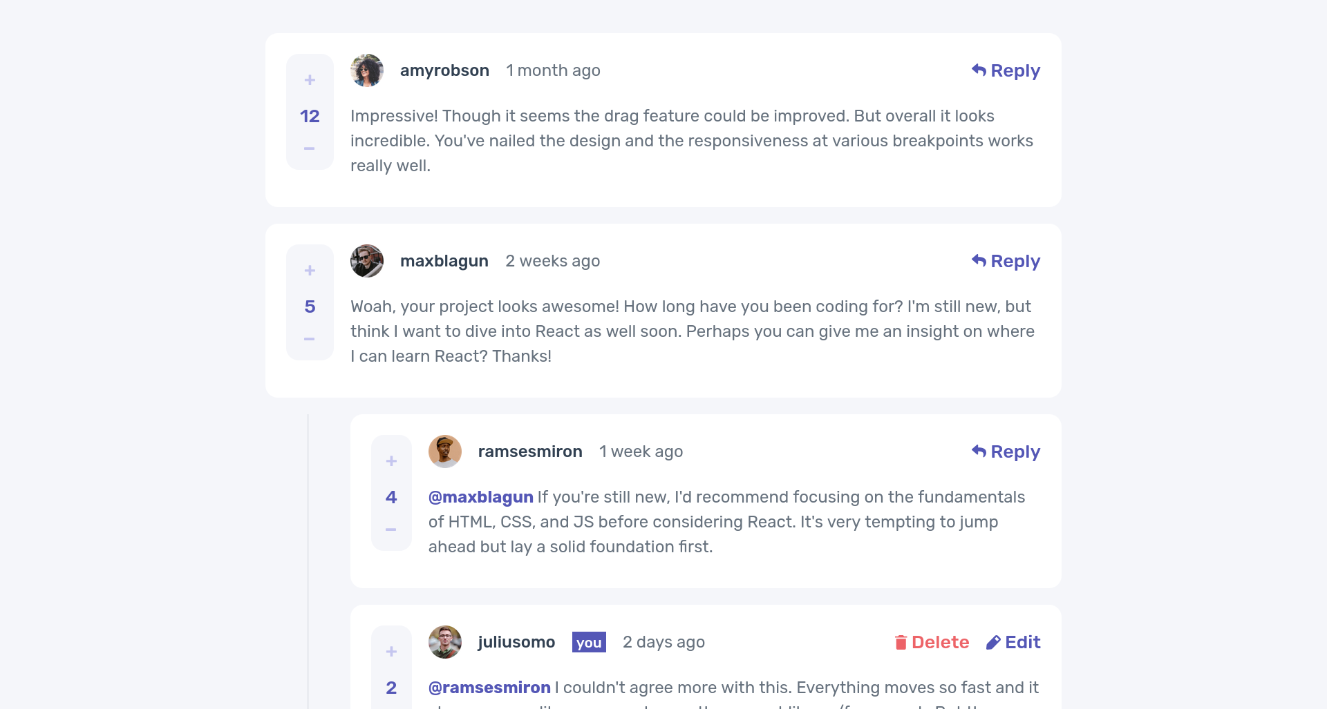 Interactive comments